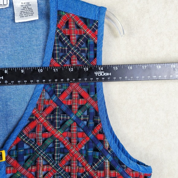 Vintage Oak Hill Patchwork Plaid Vest Apple Buttons Teacher Core Women's L - Picture 9 of 10